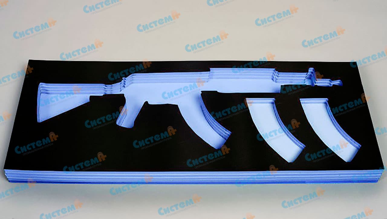 Презентационный флокированный ложемент для оружия